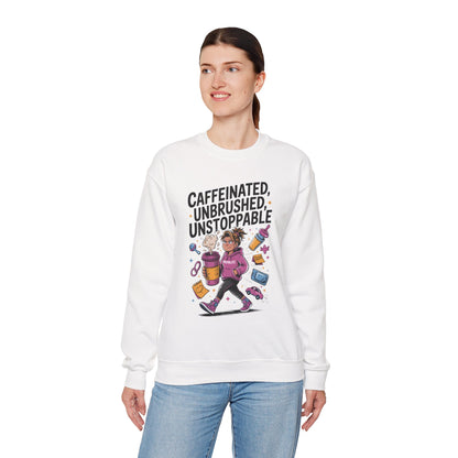 Caffeinated Mom Sweatshirt, Funny Mom Life Quote,  Mother's Day Gift,New Mother Tired Mother Gift, Coffee Lover Gift, Coffee Addict Mom