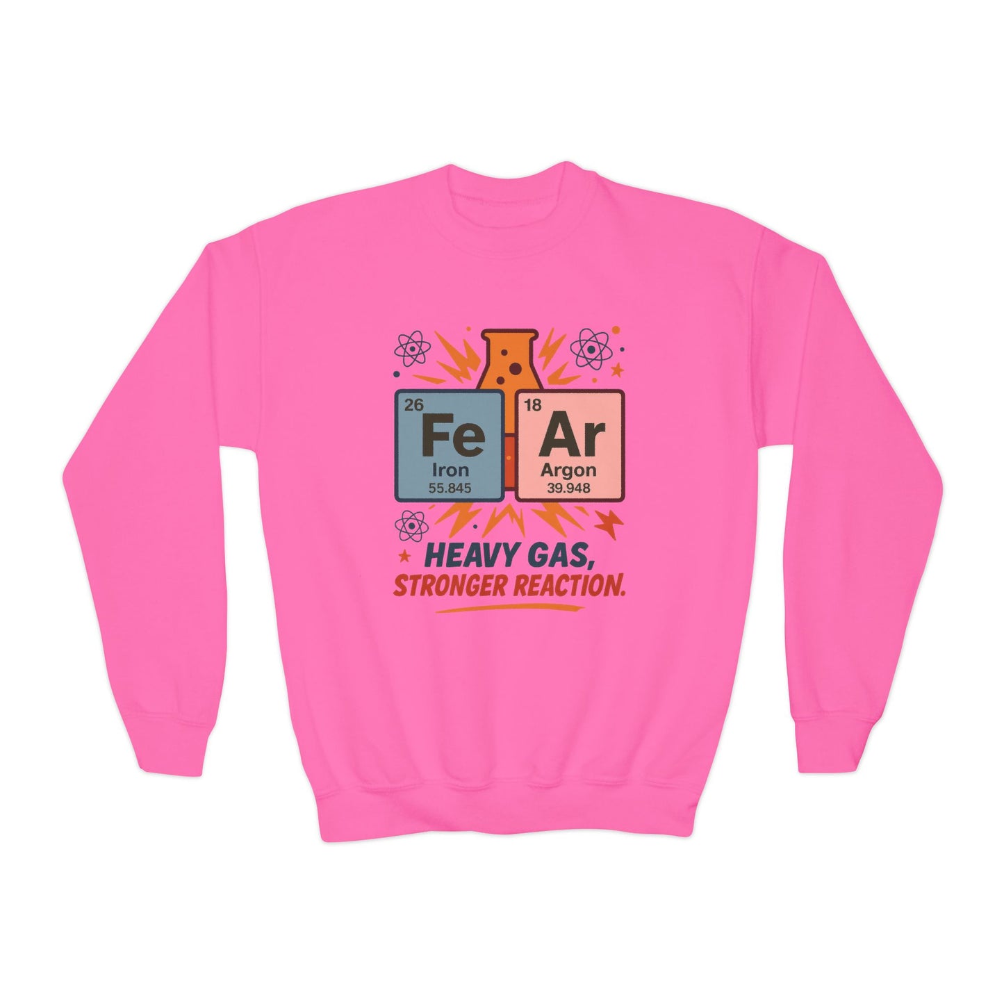 Youth Science Sweatshirt for Kids, Funny Chemistry Gift, Heavy Gas Reaction Crewneck, Science Class Apparel, Educational Sweater