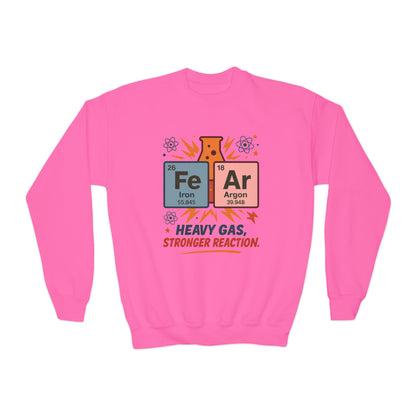 Youth Science Sweatshirt for Kids, Funny Chemistry Gift, Heavy Gas Reaction Crewneck, Science Class Apparel, Educational Sweater