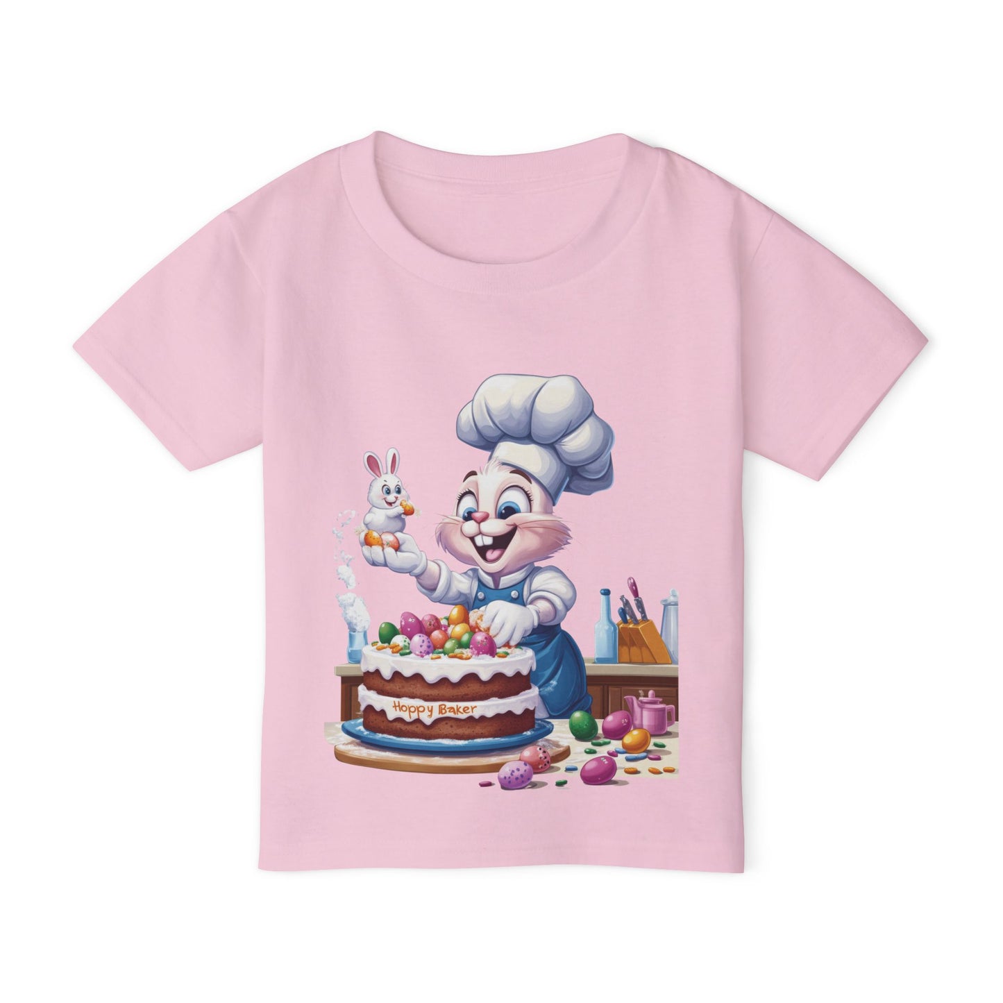 Bunny Chef Toddler T-Shirt, Cute Easter Apparel, Kids Baking Shirt, Toddler Gifts, Spring Outfits, Happy Bunny Design, Easter Cake Shirt