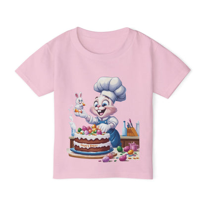 Bunny Chef Toddler T-Shirt, Cute Easter Apparel, Kids Baking Shirt, Toddler Gifts, Spring Outfits, Happy Bunny Design, Easter Cake Shirt