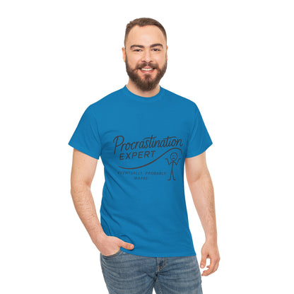 Procrastination Expert Men's Tee, Funny Shirt for Slackers, Gift for Students, Men's Comfortable Casual Wear, Laughs for Every Occasion