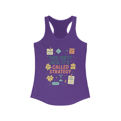 Strategic Humor Racerback Womens Tank, Perfect for Gym, Workout, Gift, Fitness, Casual Wear, arcastic Organizer Tank for Her