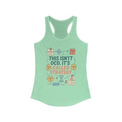 Strategic Humor Racerback Womens Tank, Perfect for Gym, Workout, Gift, Fitness, Casual Wear, arcastic Organizer Tank for Her