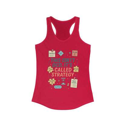 Strategic Humor Racerback Womens Tank, Perfect for Gym, Workout, Gift, Fitness, Casual Wear, arcastic Organizer Tank for Her