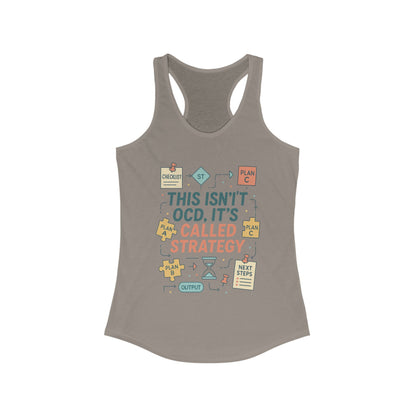 Strategic Humor Racerback Womens Tank, Perfect for Gym, Workout, Gift, Fitness, Casual Wear, arcastic Organizer Tank for Her