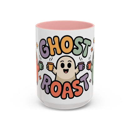 Ghost Roast Halloween Mug, Cute Spooky Coffee Cup, Kawaii Ghost Drinkware, Funny Fall Mug Gift for Coffee Lovers, Accent Coffee Mug (15oz)