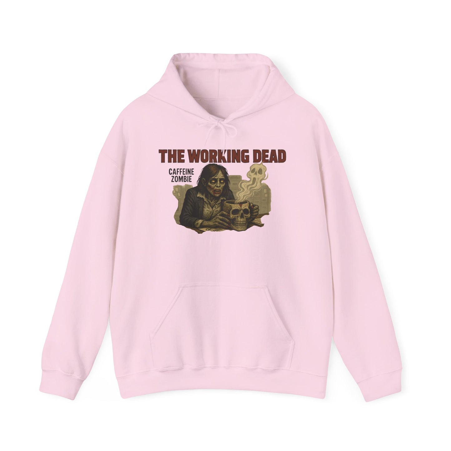 The Working Dead Women's Zombie Hoodie, Work Humor Hoodie, Halloween Work Top, Coffee Zombie Hoodie