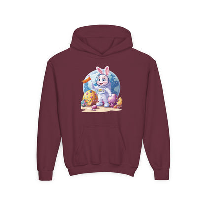Astronaut Easter Bunny Kids Hoodie, Space Bunny Youth Sweatshirt, Cute Galaxy Easter Gift for Boys and Girls, Gift for Easter Space Lovers