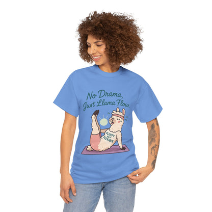 No Drama Llama Yoga Tee, Funny Yoga Llama T-Shirt for Women, Gift for Yoga Lovers, Fun Yoga T-Shirt for Animal Lovers, Humor Shirt