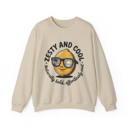 Zesty Lemon Mens Crewneck Sweatshirt - Fun Gift for Friends, Cool Casual Style, Summer Vibes, Mens Graphic Apparel, Perfect for Relaxing