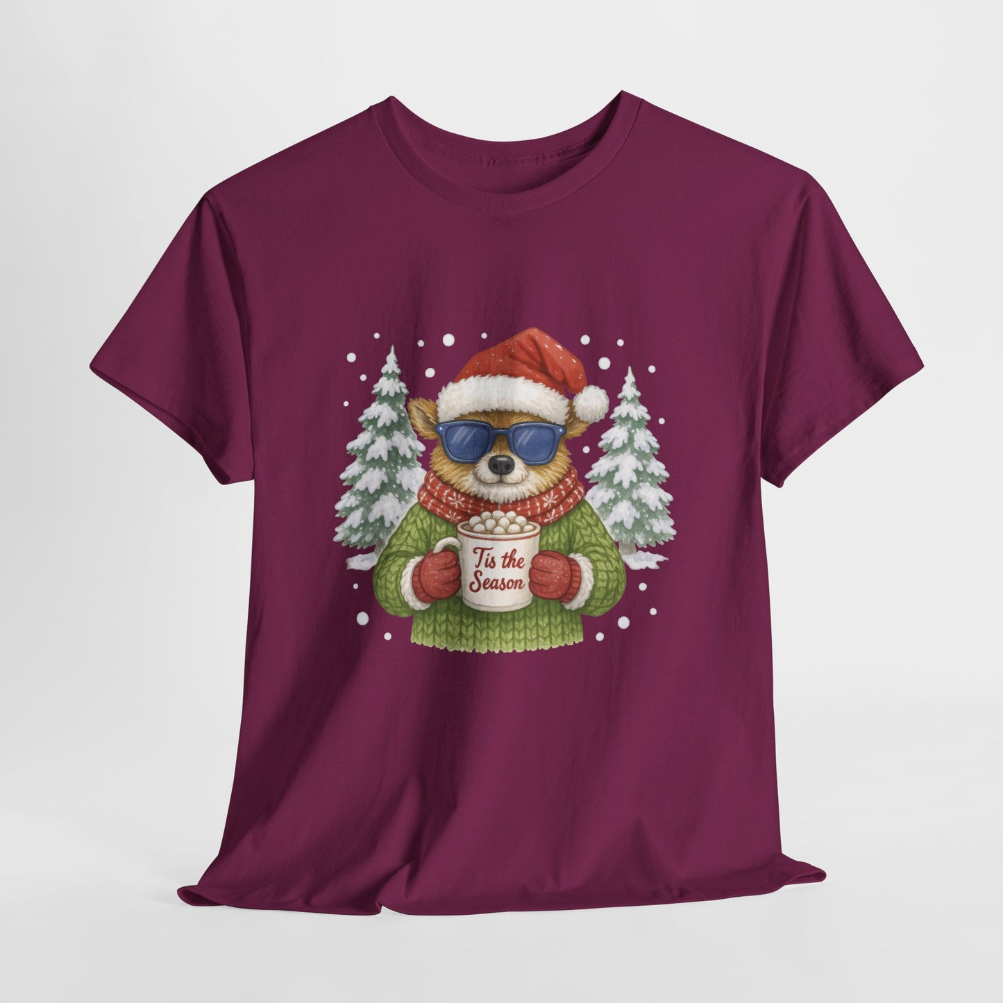 Women's Tis the Season Christmas T-Shirt, Cool Reindeer Holiday Tee