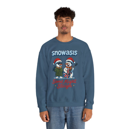 Snowasis Some Might Sleigh Men's Christmas Sweatshirt, Funny Rock Holiday Sweater