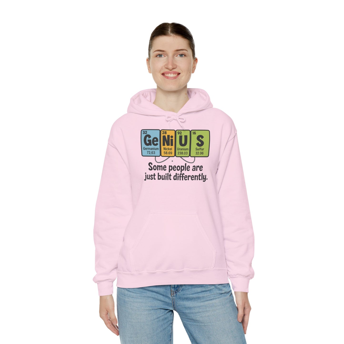 Funny Womens Genius Hoodie, Periodic Table Science Pullover, Nerdy Chemistry Sweatshirt for Her, Science Lover Apparel, Funny Chemistry Gift
