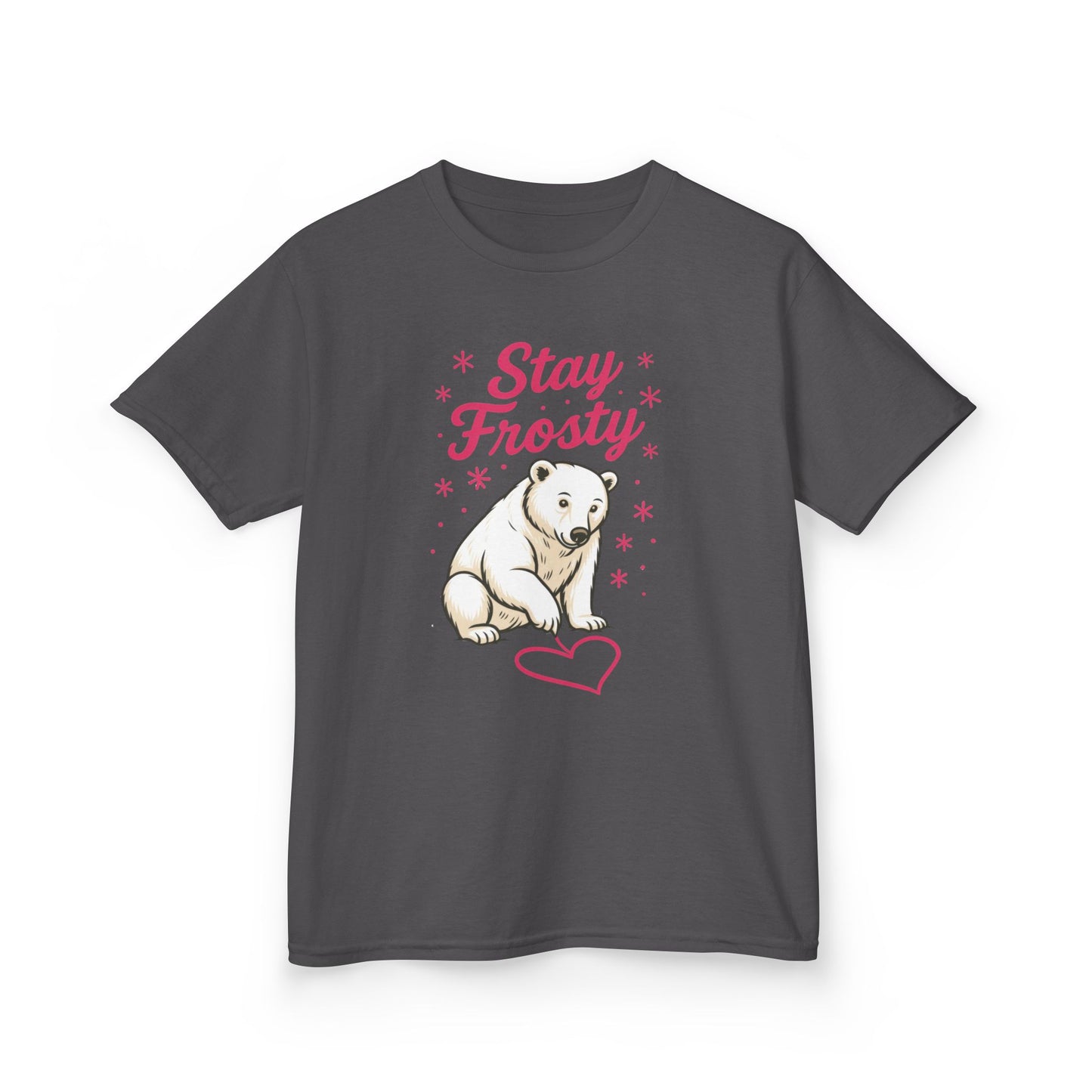 Kids Heavy Cotton™ Tee, Kids Stay Frosty Polar Bear T-Shirt, Cute Winter Graphic Tee for Children