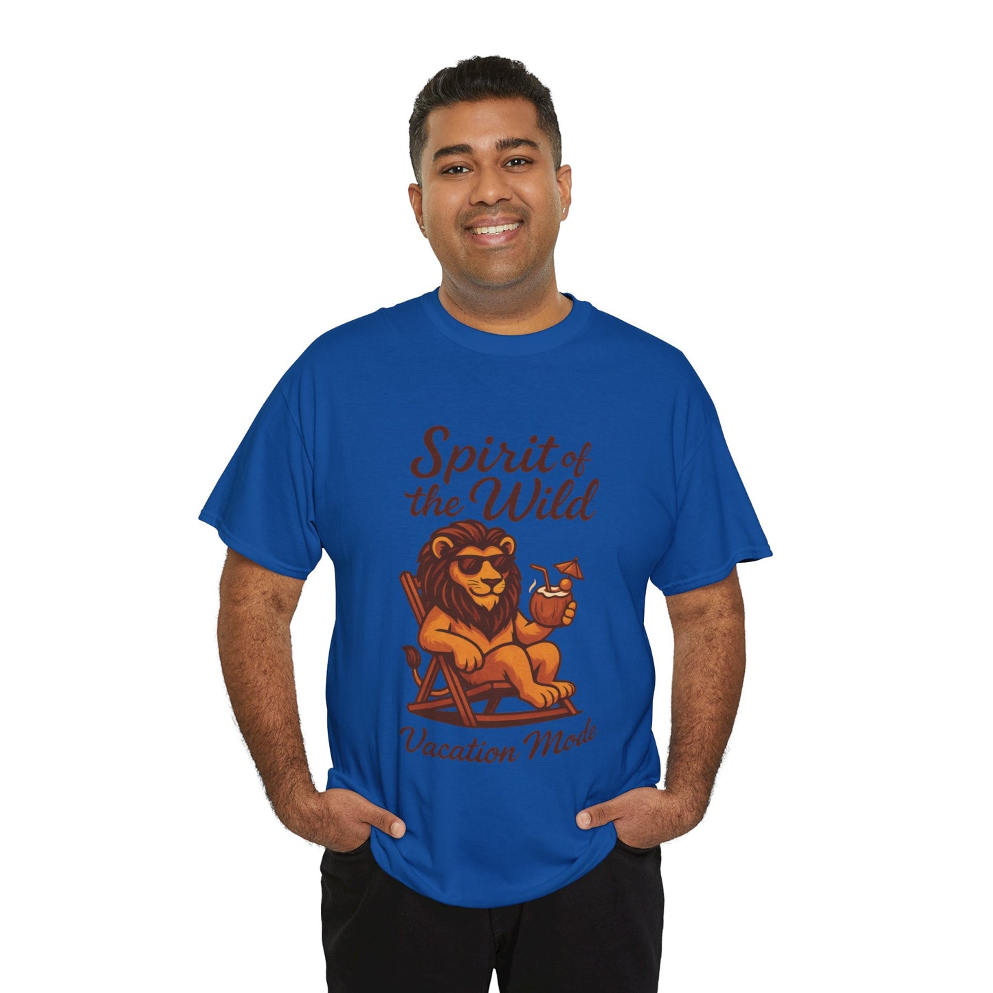 Spirit of the Wild Lion Shirt for Men - Vacation Mode Funny Summer Tee - Relaxed Jungle King Graphic, Vacation Mode, Perfect for Vacations