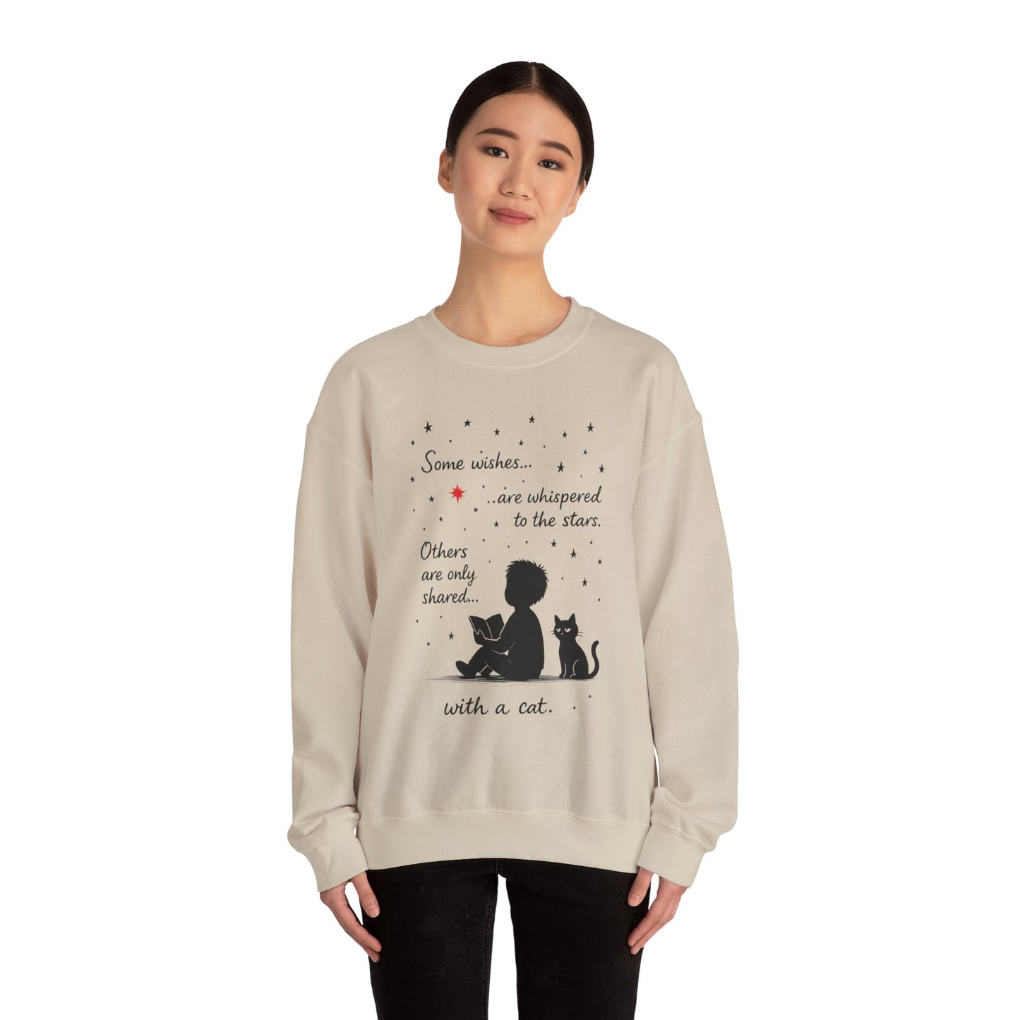 Cozy Cat-Inspired Crewneck Sweatshirt - Literary Lover Gift, Womens Layer, Cat Enthusiast Apparel, Thoughtful Gift for Cozy Nights