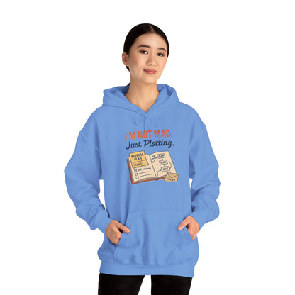 Sarcastic Womens Hoodie, Im Not Mad Just Plotting, Funny Passive Aggressive Sweatshirt Gift, Plotting Humor Hooded Womens Sweatshirt