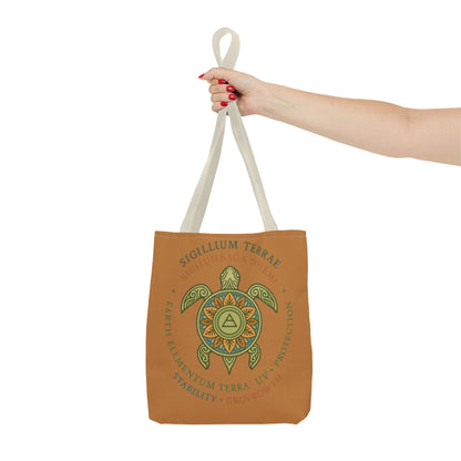 Spiritual Symbol Tote Bag, Eco-Friendly Shopping Bag, Meditation Pouch, Gift for Yogis, Bohemian Style, Sigillum Terrae Design