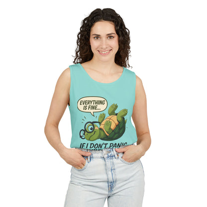 Mens Funny Turtle Graphic Tank Top, Summer Apparel, Gift for Animal Lovers, Beach Day Essentials, Mens Casual Wear, Relaxed Vibes