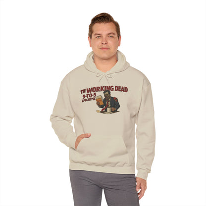 The Working Dead 9-to-5 Apocalypse Hoodie, Men's Horror Office Zombie Sweatshirt, Halloween Zombie Work Top
