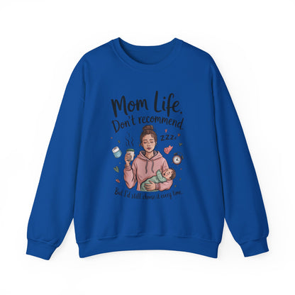 Mom Life Crewneck Sweatshirt, New Mom Gift, Cozy Everyday Wear, Funny Parent Apparel, Tired Mama Humor Tee