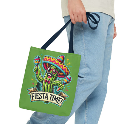 Fiesta Time Cactus Tote Bag, Funny Mexican Party Gift, Sombrero Maracas Print, Cinco de Mayo Bag, Summer Festival Tote, Beach Bag, Shopping