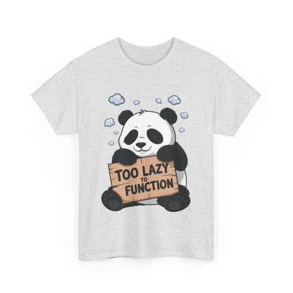 Too Lazy to Function Panda Tee, Unisex Cotton T-Shirt, Funny Shirt, Casual Wear, Gift for Sloth Lovers, Relaxed Vibe