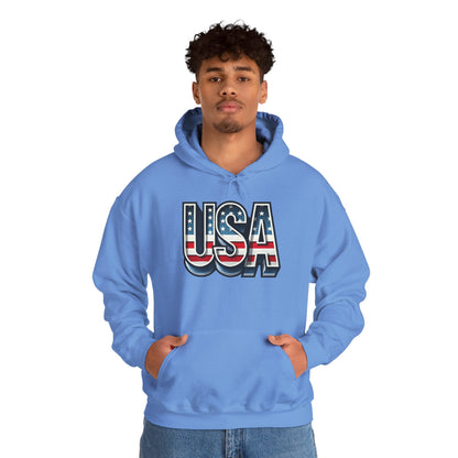 USA Flag Unisex Hoodie, Patriotic Sweatshirt, Independence Day Gift, American Pride Apparel, Casual Layering