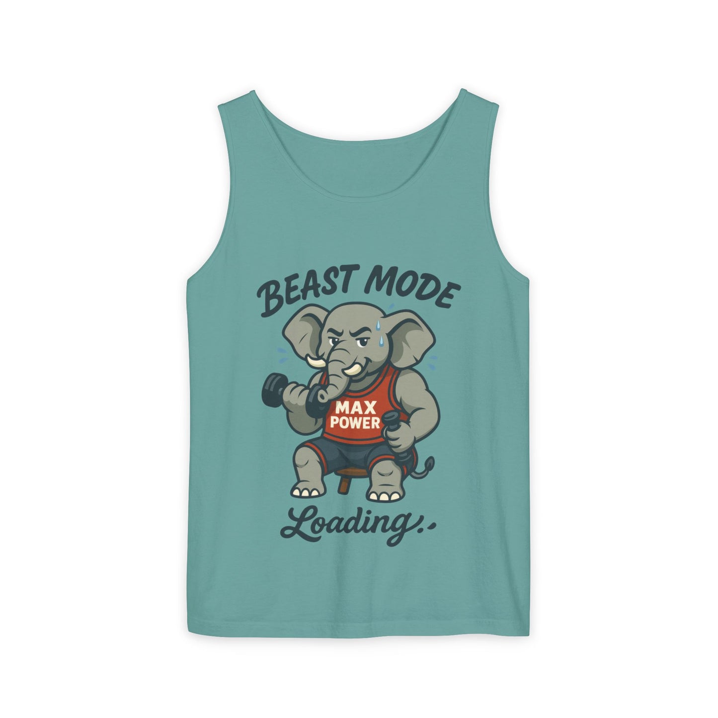Beast Mode Elephant Gym Tank Top, Funny Workout Muscle Tank, Max Power Fitness Tank, Beast Mode Loading Mens Gym Top, Fitness Apparel