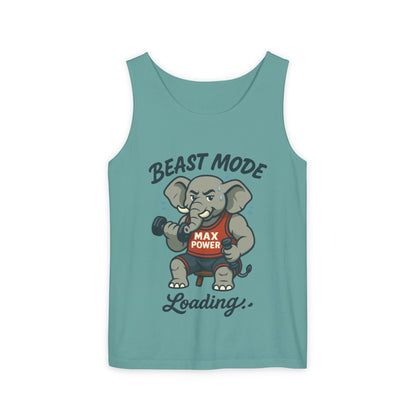 Beast Mode Elephant Gym Tank Top, Funny Workout Muscle Tank, Max Power Fitness Tank, Beast Mode Loading Mens Gym Top, Fitness Apparel