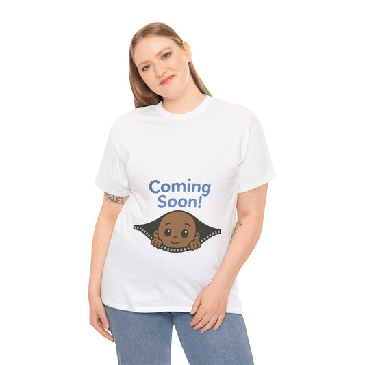 Coming Soon Maternity  Tee, Cute Baby Boy Pregnancy Announcement Tee, Funny Expecting Mom Gift, Gender Reveal Tee, Baby Shower Top
