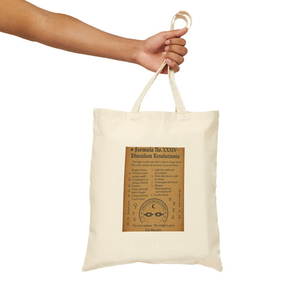 Ancient Grimoire Style Tote Bag, Last Quarter Moon Spell, Letting Go Ritual, Boho Style Tote, Natural Canvas Bag, Unique Gift