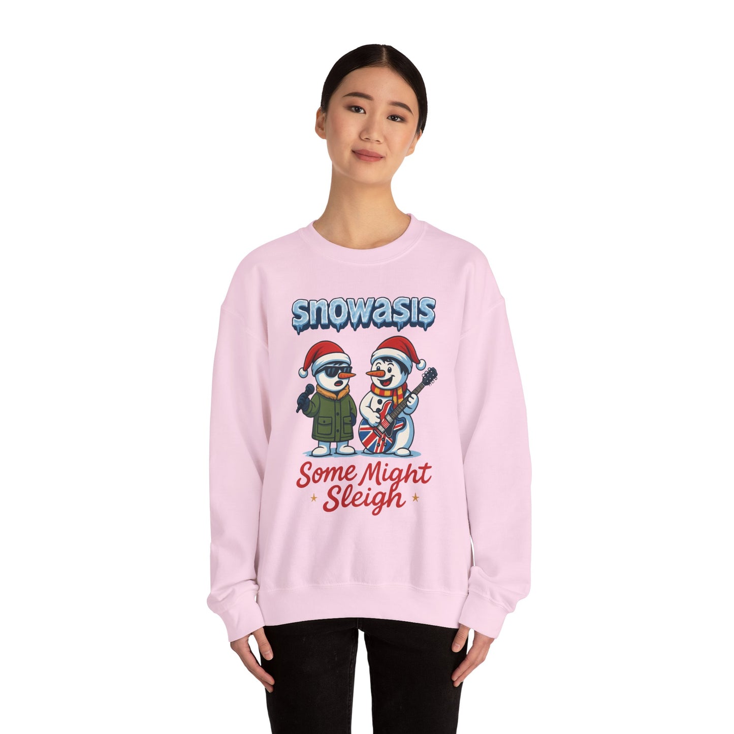 Snowasis Some Might Sleigh Women's Christmas Sweatshirt, Funny Retro Holiday Jumper