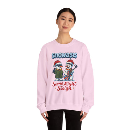 Snowasis Some Might Sleigh Women's Christmas Sweatshirt, Funny Retro Holiday Jumper
