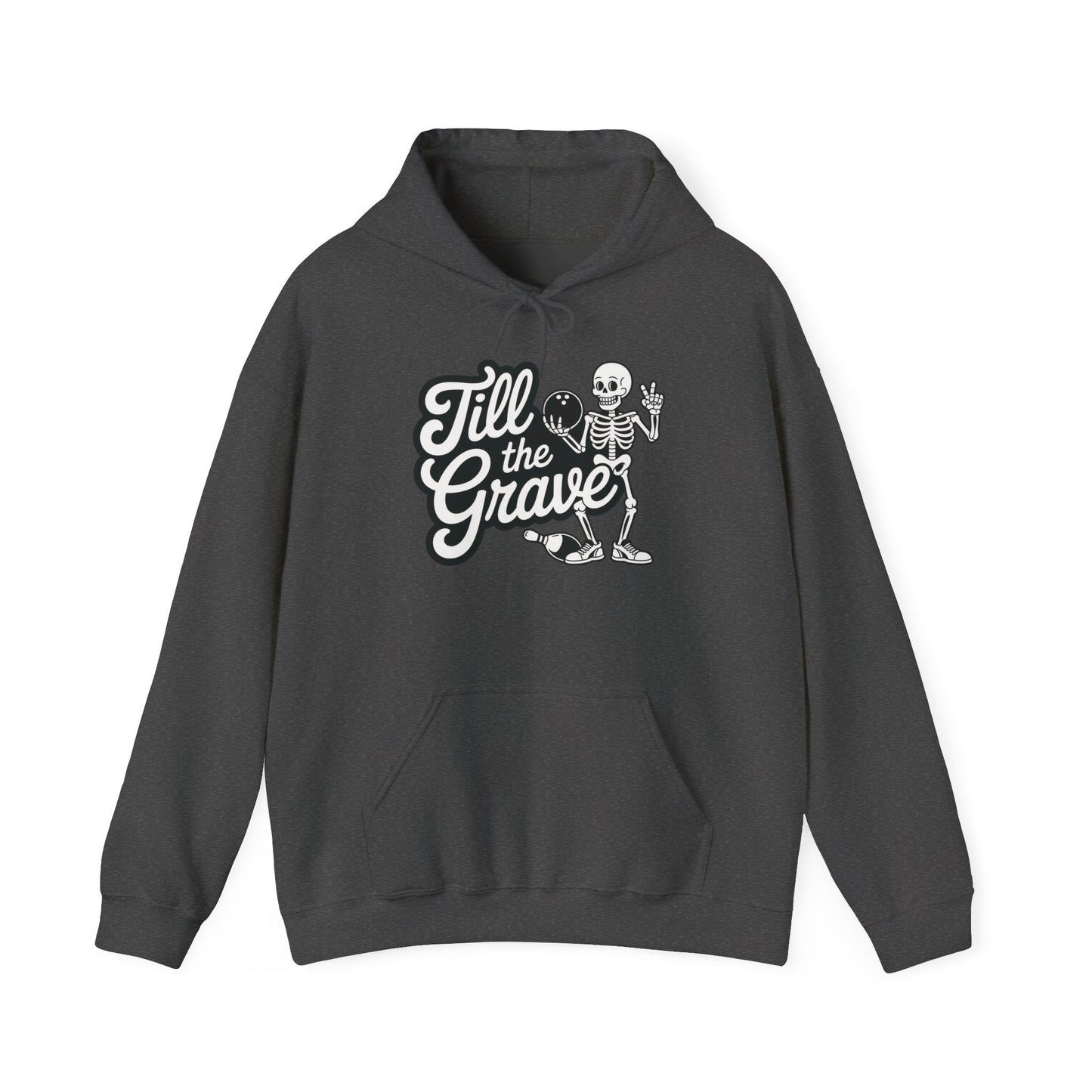 Funny Skeleton Bowling Mens Hoodie, Halloween Apparel, Funny Skeleton Bowling Shirt, Casual Mens Crewneck, Cool Bowler Skull Hoodie