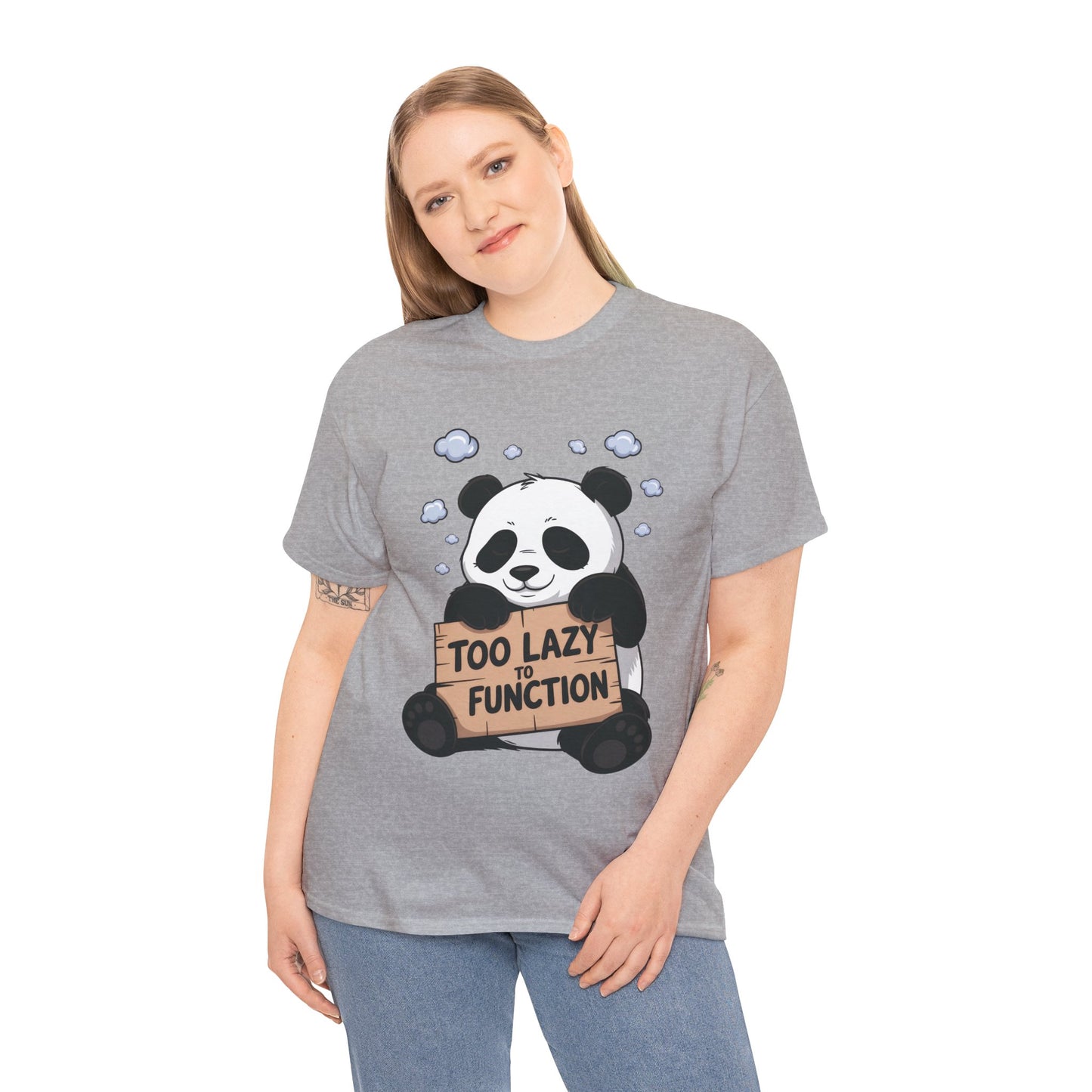 Too Lazy to Function Panda Tee, Unisex Cotton T-Shirt, Funny Shirt, Casual Wear, Gift for Sloth Lovers, Relaxed Vibe