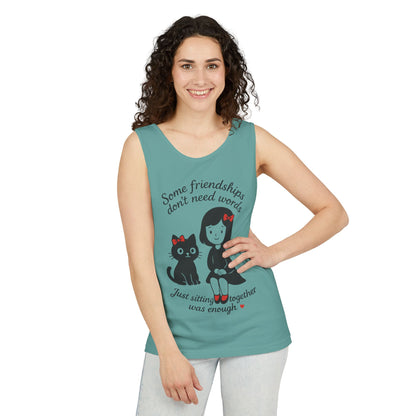 Friendship Tank Top, Cute Cat Lovers Gift, Womens Summer Apparel, Perfect for Casual Outings, Friendship Day, Cat Mom Tees