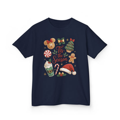 Tis the Season Christmas Shirt for Girls, Cute Holiday Cookie Tee, Kids Heavy Cotton™ Tee