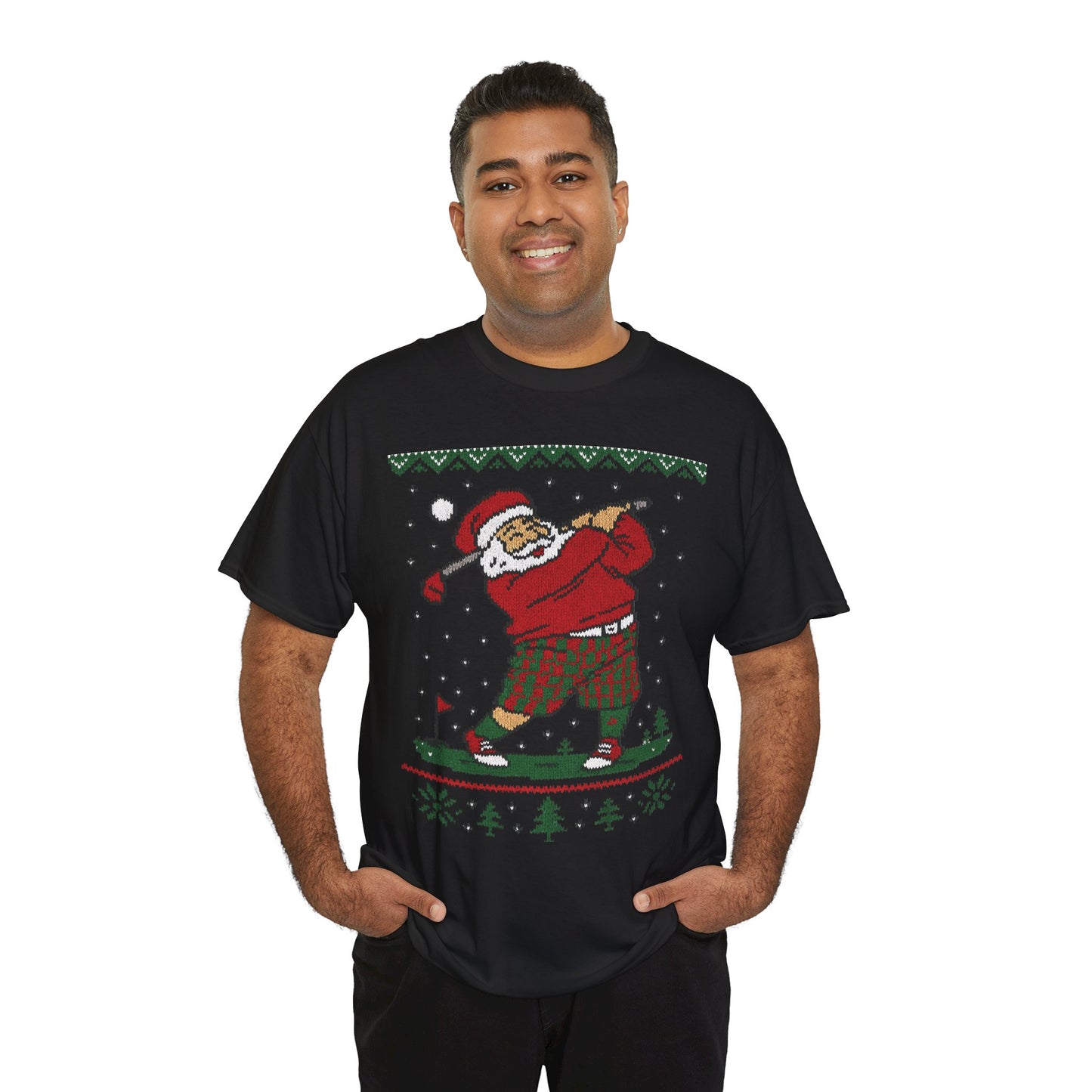 Funny Golfing Santa Christmas T-Shirt, Ugly Christmas Golf Shirt for Men, Holiday Golf Player Tee