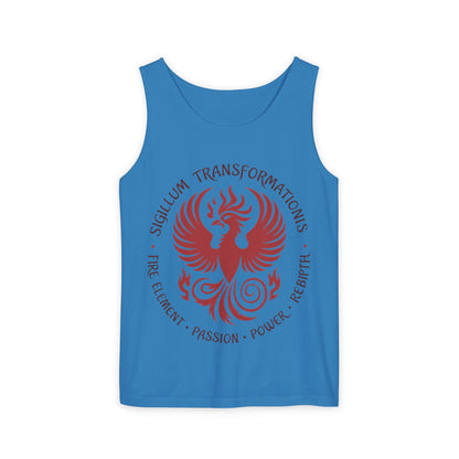 Phoenix Fire Element Tank Top, Sigillum Transformationis Seal, Passion Power Rebirth Totem, Phoenix Symbol Unisex Tank, Spiritual Tee