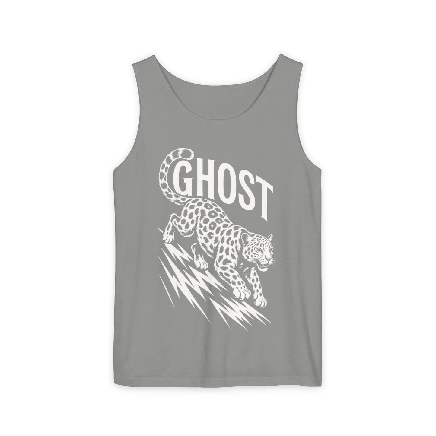 Ghost Leopard Mens Tank Top, Cool Graphic Shirt for Summer, Beach Days, Festivals, Gifts, Casual Wear