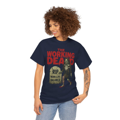 The Working Dead Women's Shirt, Funny Work Life Balance Zombie Tee, RIP Work Shirt, Halloween Office Humor, Overworked Shirt