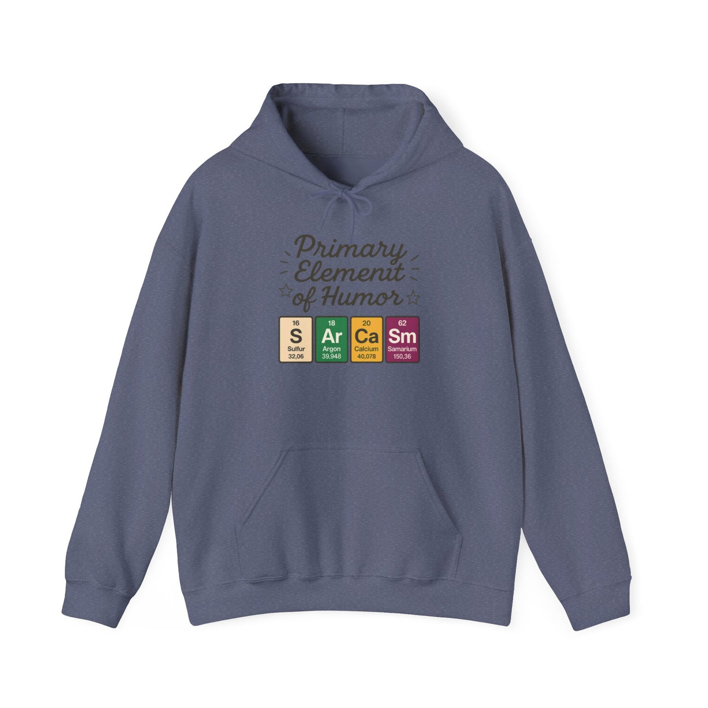 Sarcasm Hoodie for Men, Funny Nerd Hoodie, Primary Element of Humor Sweatshirt, Science Lover Gift for Him, Sarcastic Humor Apparel