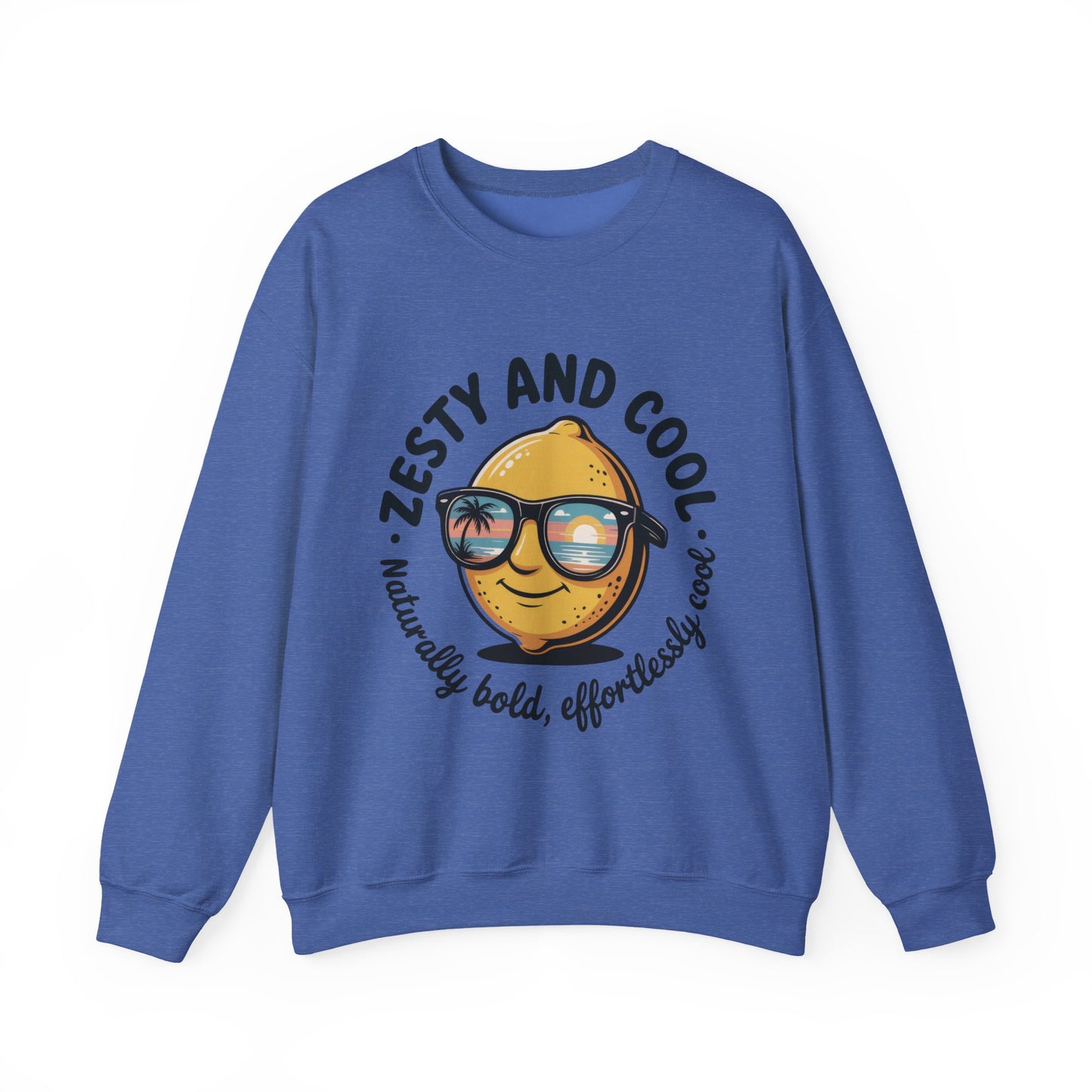 Zesty Lemon Mens Crewneck Sweatshirt - Fun Gift for Friends, Cool Casual Style, Summer Vibes, Mens Graphic Apparel, Perfect for Relaxing