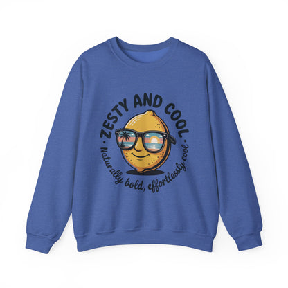 Zesty Lemon Mens Crewneck Sweatshirt - Fun Gift for Friends, Cool Casual Style, Summer Vibes, Mens Graphic Apparel, Perfect for Relaxing
