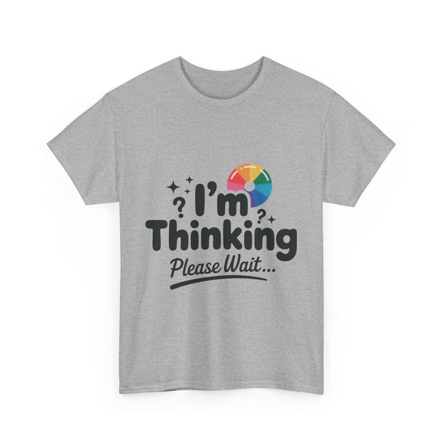 Funny - Im Thinking Please Wait - Mens T-Shirt, Cute Geeky Gift for Introverts, Programmers, Designers, Fun Humor Shirt, Gift for Adults