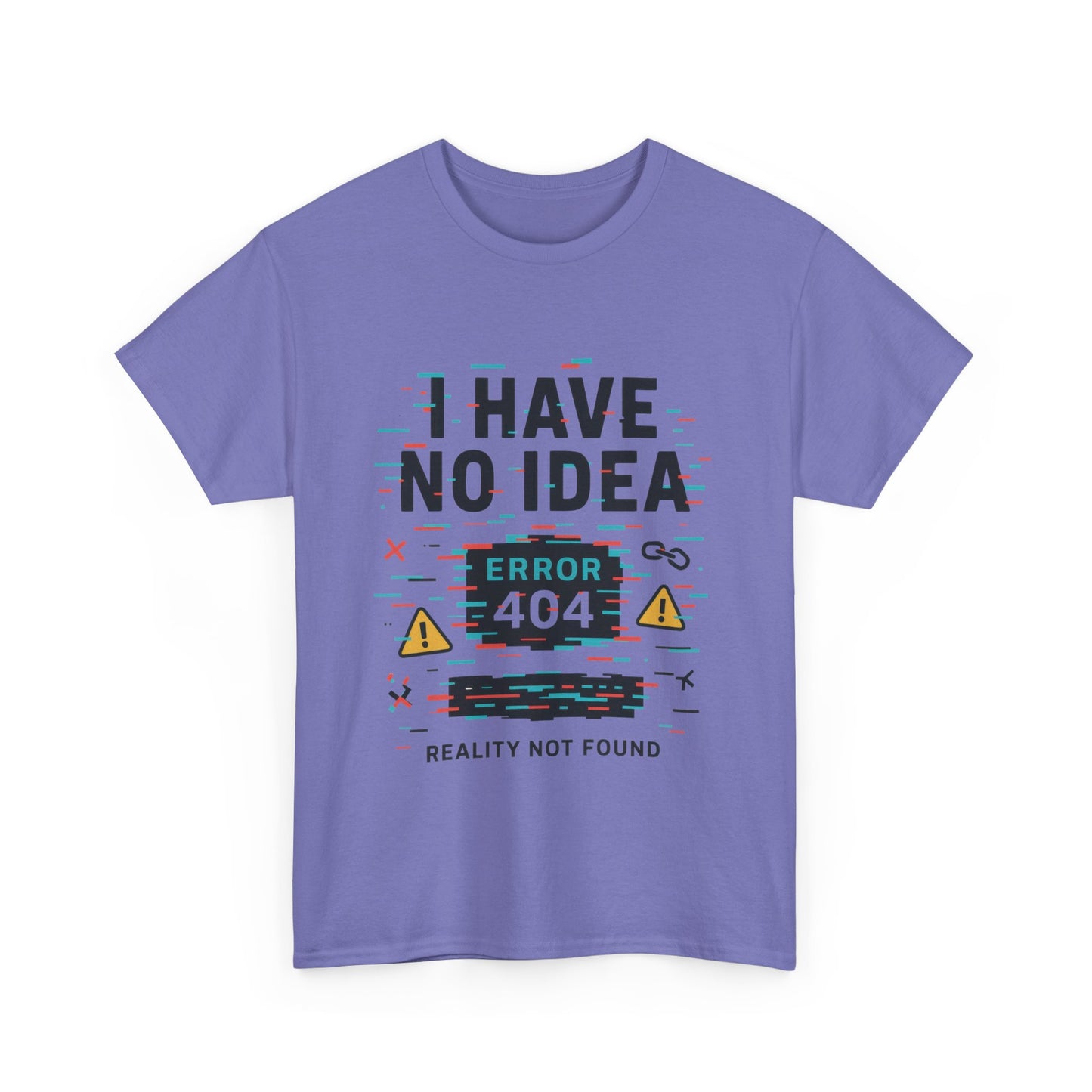Funny Error 404 Unisex Heavy Cotton Tee, Graphic Tee, Humor Shirt, Gift for Tech Lovers, Casual Wear, Unique T-Shirt