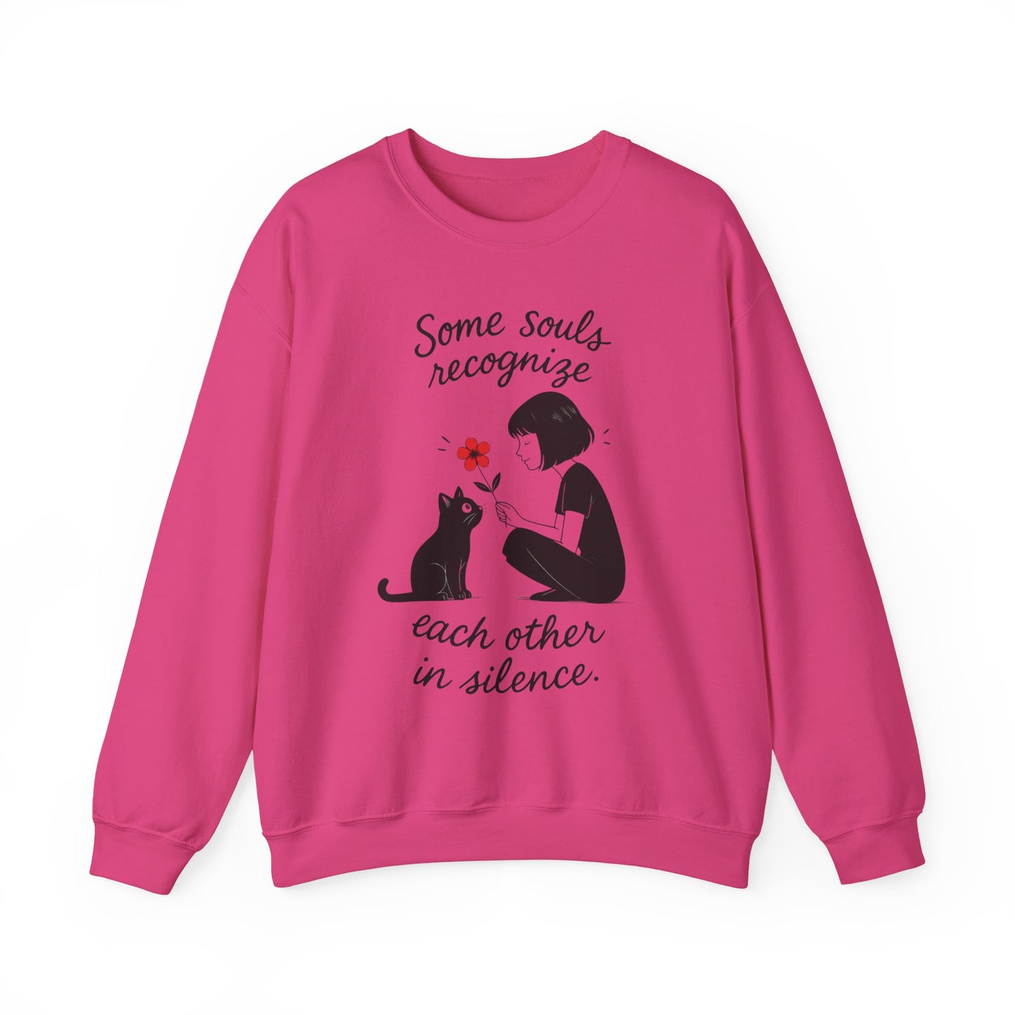 Soulful Cat and Human Crewneck Sweatshirt, Cozy Gift for Cat Lovers, Womens Sweatshirt, Animal Lover Apparel, Thoughtful Gift Idea