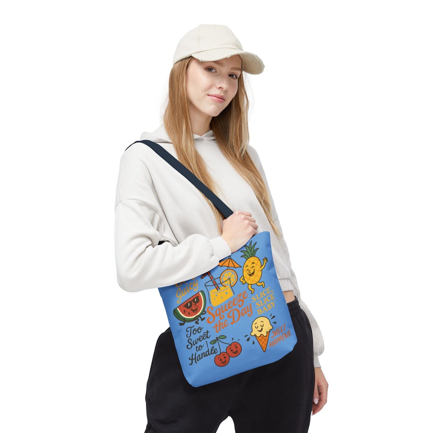 Juicy Summer Tote Bag, Fun Beach Carryall, Perfect for Grocery Shopping, Reusable Market Tote, Cute Gift for Fruit Lovers, Large Tote Bag